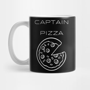 Captain Pizza Typography White Design Mug